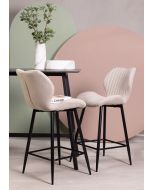 כסא בר בז' משענת גב בד פשתן דגם NITO