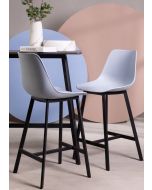 כסא בר בגוון כחול/אפור פלסטיק קשיח דגם BOLY