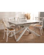 שולחן אוכל נפתח לבן קרמיקה 90*140 ס"מ דגם מיניס