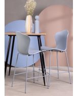 כסא בר כחלחל פלסטיק קשיח משענת גב דגם FLOW