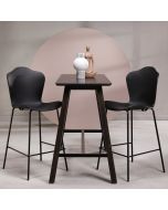 כסא בר שחור פלסטיק קשיח משענת גב דגם FLOW