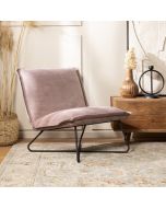 כורסא בד קטיפה ורוד דגם פרינסי