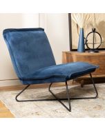 כורסא בד קטיפה כחול דגם פרינסי