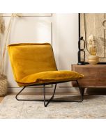 כורסא בד קטיפה חרדל דגם פרינסי