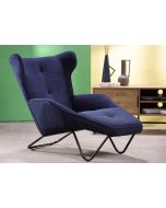 כורסא שזלונג בד בגוון שחור/כחול כהה דגם LONGI