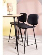 כסא בר שחור משענת גב דמוי עור דגם BLOG