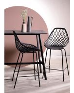 כסא בר פלסטיק שחור משענת גב דגם NET