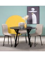 שולחן אוכל קוטר 110 ס"מ בגוון שחור דגם ARKA