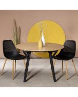 שולחן אוכל נפתח קוטר 110 ס"מ בגוון טבעי דגם +ARKA