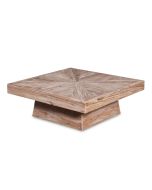 שולחן סלון ריבועי עץ ממוחזר גוון טבעי 100*100 ס"מ דגם בולק