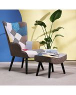 כורסא + הדום בד טלאים  דגם PATCH