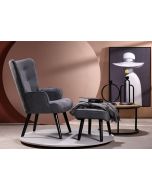 כורסא + הדום בד בגוון אפור דגם PATCH