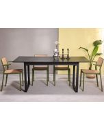 שולחן אוכל נפתח 180*90 ס"מ בגוון שחור דגם CLARENCE