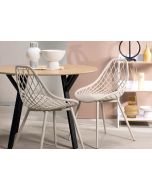 כסא פינת אוכל קרם פלסטיק דגם NET