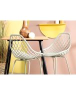 כסא בר פלסטיק ירוק משענת גב דגם NET