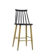 כסא בר פלסטיק שחור משענת גב דגם ASTONO