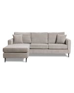 ספה פינתית תלת מושבית בד בגוון אפור בהיר 240 ס"מ דגם RANDOM