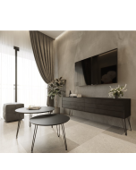 סט מזנון רוחב 1.8 מטר וזוג שולחנות לסלון קולקציית Black