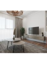 סט מזנון רוחב 1.8 מטר וזוג שולחנות לסלון בעיצוב גרניט זהב