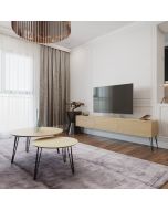 סט מזנון רוחב 2 מטר וזוג שולחנות לסלון קולקציית עץ טבעי