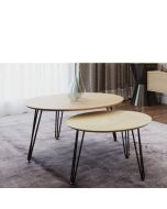 זוג שולחנות סלון קולקציית עץ טבעי