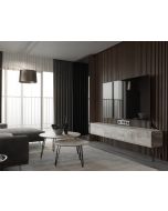 סט מזנון רוחב 2 מטר וזוג שולחנות לסלון קולקציית שיש אפור