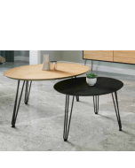 זוג שולחנות סלון קולקציית אלון משולב