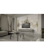 סט מזנון רוחב 2 מטר וזוג שולחנות לסלון קולקציית בטון כהה