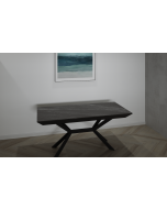 שולחן פינת אוכל מלבני נפתח דמוי שיש דגם גרניט שחור