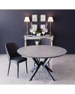 שולחן פינת אוכל עגול מעץ קוטר 1.20 דגם גרניט מוזהב