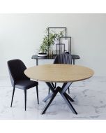 שולחן פינת אוכל עגול מעץ קוטר 1.20 דגם אלון טבעי