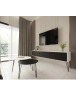 סט מזנון רוחב 1.8 מטר וזוג שולחנות לסלון דגם זברה