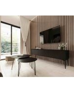 סט מזנון רוחב 2 מטר וזוג שולחנות לסלון דגם קיסר בגוון שחור