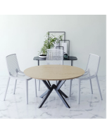 פינת אוכל עגולה דגם ונציה עם 4 כסאות בגוון לבן