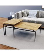 זוג שולחנות סלון מעוצבים דגם ברידג’ בגוון פורניר אלון