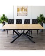 פינת אוכל מלבנית נפתחת + 4 כסאות דגם עץ טבעי