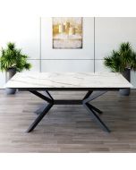 שולחן פינת אוכל מלבנית נפתחת דגם גלורי גרניט לבן