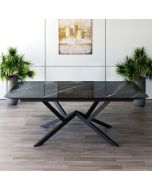 שולחן פינת מלבנית נפתחת דגם גלורי גרניט שחור