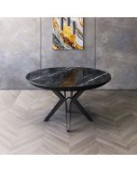 שולחן פינת אוכל עגולה נפתחת דגם גלורי גרניט שחור