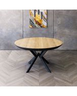 שולחן פינת אוכל עגולה נפתחת דגם גלורי עץ טבעי