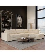 מערכת ישיבה פינתית מעוצבת מבד דגם ורונה Ram Design צבע שמנת