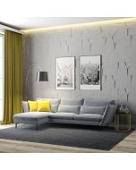 סלון פינתי דגם ארייה מבד סוואנה קטיפתי Ram Design צבע אפור בהיר