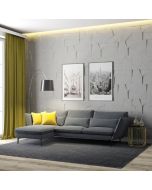 סלון פינתי דגם ארייה מבד סוואנה קטיפתי Ram Design צבע אפור כהה