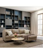 מערכת ישיבה פינתית מבד מעוצבת דגם אלין בגוון חום בהיר