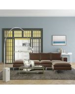 מערכת ישיבה מודולארית מבד קטיפתי עם 2 הדומים דגם אושר בגוון חום