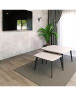 זוג שולחנות לסלון דגם איסלנד שלג