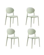 סט 4 כסאות לפינת אוכל גוון ירוק בהיר דגם דובאי