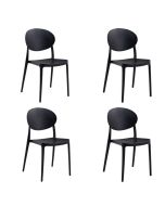 סט 4 כסאות לפינת אוכל דגם דובאי גוון שחור