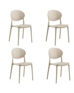 סט 4 כסאות לפינת אוכל דגם דובאי גוון בז'