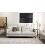 ספה תלת מושבית 220 ס"מ עור בגוון אפור בהיר דגם סונטה